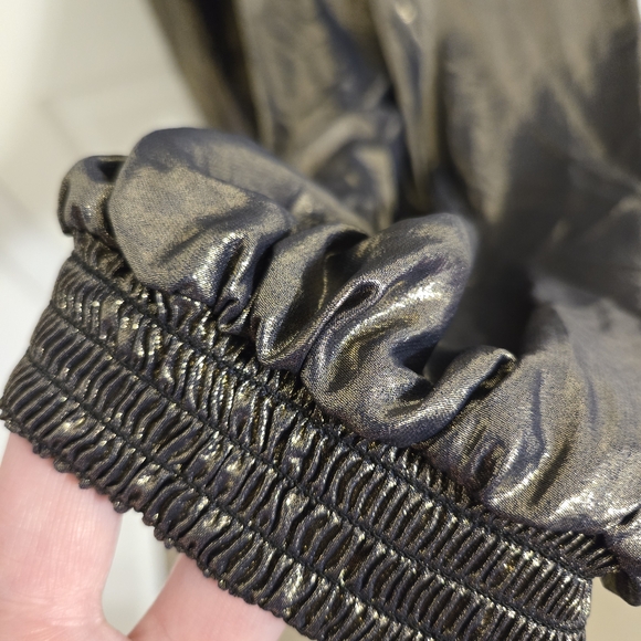 Zara Gold Metallic Lightweight Party Pants Size Small - Picture 3 of 6